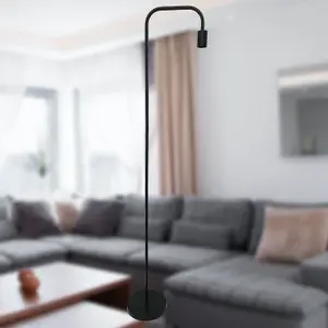 First Choice Lighting Leroy Matt Black 151cm Exposed Bulb Floor Lamp