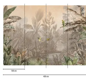 Galerie Havana Brown Parrot Jungle Wall Mural