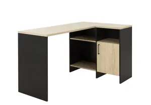 Diagone Chestnut & Black Corner Desk Made in France