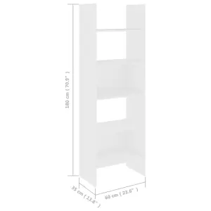 Berkfield Book Cabinet White 60x35x180 cm Engineered Wood