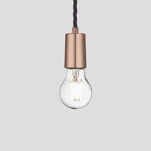 Industville Sleek Edison Pendant, 1 Wire, Copper