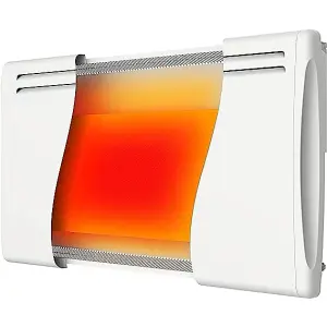 MYLEK Ceramic Panel Heater - Electric Radiator 1500W - Thermostat with Programmable Timer LCD Display