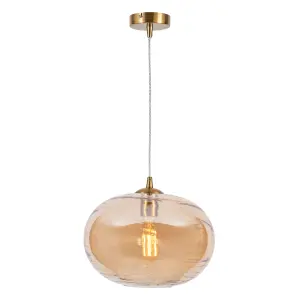 Litecraft Visconte Sarno Champagne Tint Oval Ceiling Pendant