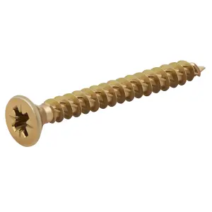 TurboDrive Pozidriv Yellow-passivated Steel Screw (Dia)4.5mm (L)40mm, Pack of 100