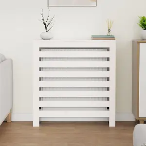 Radiator Cover White 79.5x19x84 cm Solid Wood Pine