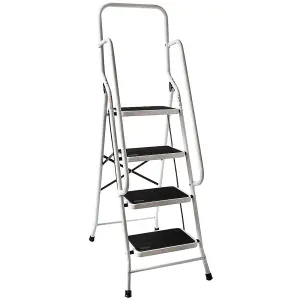 Home Vida 4 Step Ladder With Handrail Anti-Slip Mat Foldable Stool