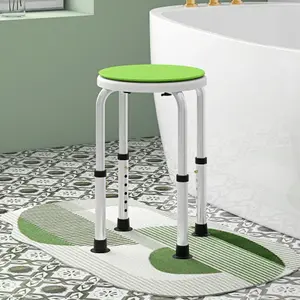 HOMCOM 360 Degree Swivel Shower Stool w/ Non-Slip Feet for Disabled Green