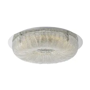 Luminosa Modern LED Flush Ceiling Light Chrome, Silver, Warm White 3000K 2780lm