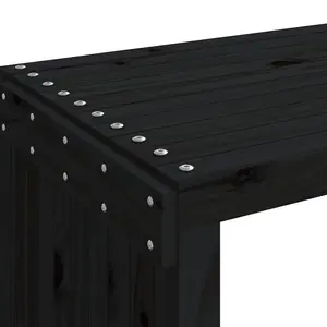 Berkfield Garden Bench Extendable Black 212.5x40.5x45 cm Solid Wood Pine