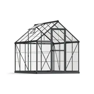 Harmony Greenhouse 6 x 4 Grey / 208cm H x 185cm W x 247cm D