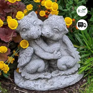 Cute 'Dragon Lovers' Small Garden Ornament