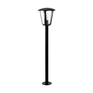 IP44 Outdoor Bollard Light Black Aluminium Lantern 1 x 60W E27 Bulb Lamp Post