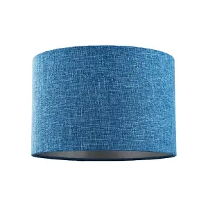 Contemporary and Sleek 12 Inch Midnight Blue Linen Drum Lamp Shade 60w Maximum