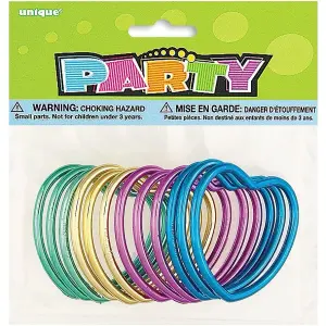 Unique Party Heart Bracelet (Pack of 12) Multicoloured (One Size)