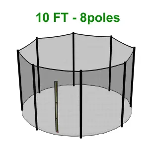 SunDaze Replacement Trampoline Safety Net Enclosure Surround Netting Outdoor Accessories 10FT (305cm) for 8 Poles