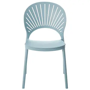 Set of 4 Garden Chairs OSTIA Light Blue