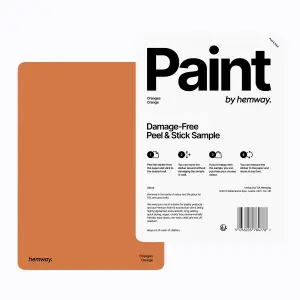 Hemway Chalk Paint Matt A5 Sample, Orange, Peel & Stick Swatch For Interior Walls Wood