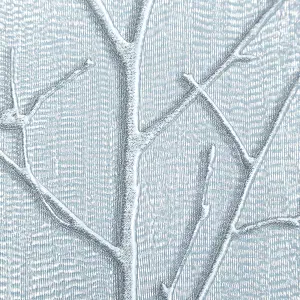 GoodHome Obetia Teal Metallic effect Tree Textured Wallpaper