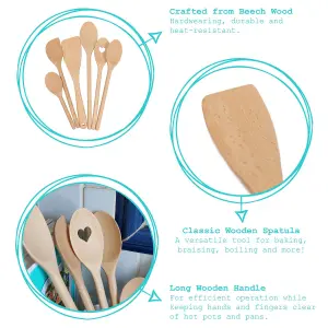 Argon Tableware Wooden Spatulas - 30cm - Pack of 6