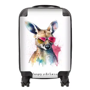 Wallaby In Pink Glasses Suitcase - Small