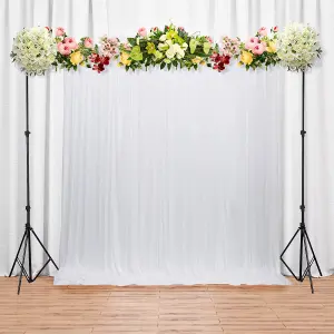 3x3 M Ice Silk Backdrop Curtain Photography Scenery for Christmas Events Decor, White