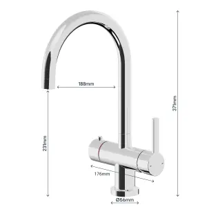 GoodHome Aji Chrome-plated Boiling water tap