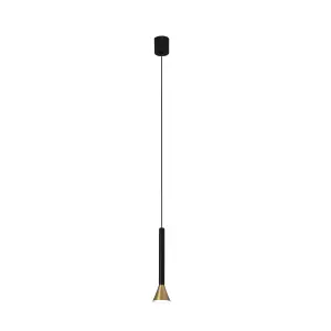 Luminosa Danka LED Ceiling Pendant Light Black, Satin gold