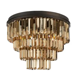 Litecraft Visconte Ingot Bronze 7 Light Ceiling Pendant