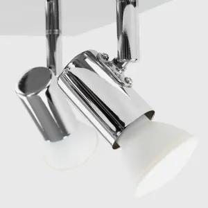 ValueLights Silver Ceiling Bar Spotlight and GU10 Spotlight LED 5W Warm White 3000K Bulbs