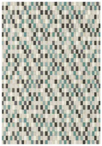 TURQUOISE MOSAIC Geometric Check Pattern Area Rug-Multi-colour(Teal),120x170cm