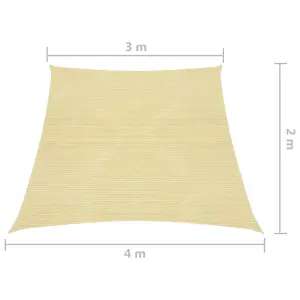 Berkfield Sunshade Sail 160 g/m2 Beige 3/4x2 m HDPE