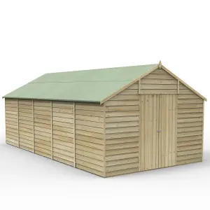 Forest Garden Overlap 20x10 ft Apex Wooden 2 door Shed with floor