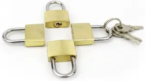 Pack Of 3 40mm Heavy Duty Brass Keyed Padlocks Reliable & Secure Outdoor Storage Lock