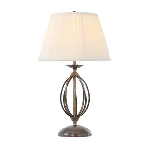 Table Lamp Shade Included Curved Twisted Base Aged Brass LED E27 60W