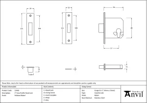 From The Anvil Polished Nickel 3" Euro Profile Dead Lock