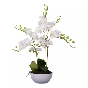 Fiori White Orchid Plant Artificial Plant Foliage