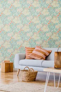 Hoopla Walls Lily Ogee Duckegg Blue Smooth Matt Wallpaper