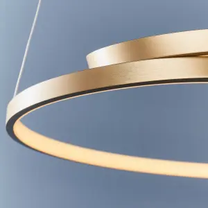 Anson Lighting Navarre Pendant light finished in Brushed gold plated finish and white silicone