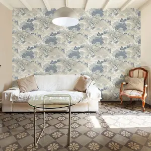 Crown Archives Oriental Landscape Wallpaper China Blue M1190