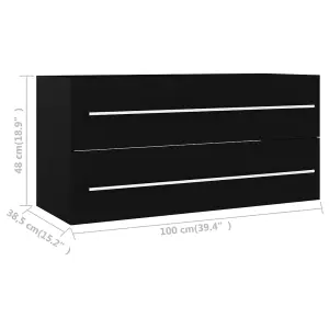 Berkfield Sink Cabinet Black 100x38.5x48 cm Engineered Wood