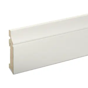 GoodHome Townhouse Style White MDF Skirting board (L)2.2m (W)100mm (T)19mm