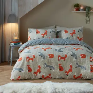 Foraging Fox Brushed Duvet Cover Set