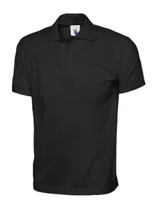 Uneek - Unisex Jersey Poloshirt - 100% Cotton - Black - Size S