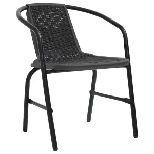 Berkfield Garden Chairs 2 pcs Plastic Rattan and Steel 110 kg