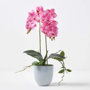 Homescapes Pink Orchid 54 cm Phalaenopsis in Ceramic Pot