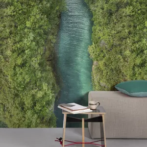 Grandeco Aerial River View 3 panel Repeatable Wallpaper Mural 159 x 280cm