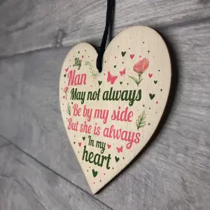 Red Ocean Nan Memorial Plaques Christmas Memorial Tree Decoration Handmade Wooden Heart Sign Bauble Keepsake Gift For Nan Grandma