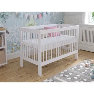 Adwolf Cot Bed with Mattress White