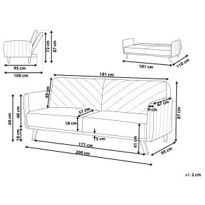 Sofa Bed SENJA Olive Green Velvet