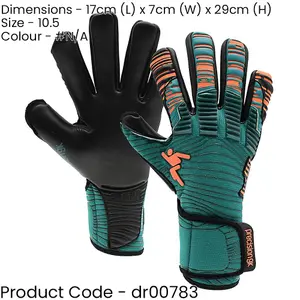 Size 10.5 Professional ADULT Goal Keeping Gloves ELITE 2.0 Green & Orange Keeper